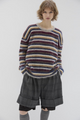 Phisique du role - STRIPED ROUND NECK LONG SLEEVES IN MOHAIR Kasha - 26W221