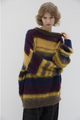 Phisique du role - IRREGULAR BRUSHED MOHAIR WOOL STRIPES Blue - 26W224