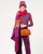SURKANA - Striped knitted scarf purple - 34BULE731_43