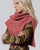 Surkana  - Asymmetrical short poncho with perkins collar Pink - 35BUCU832