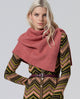Surkana  - Asymmetrical short poncho with perkins collar Pink - 35BUCU832
