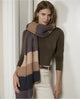 Surkana  - Striped knit tricot scarf Chocolate - 35BUNA731