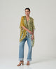 Surkana - Kaftan printed Green Silk - 36PAMA823