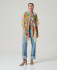 Surkana - Kaftan printed Yellow Silk - 36PAMA825