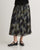 Yerse - Multicolour flared print midi skirt Kaki - 43824
