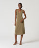 Surkana - Strappy dress with V-neck Khaki - 525LIXX719_62