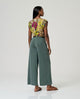 Surkana - Pant wide bottle green - 526BAMO518