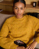 Surkana - Round-neck sweater with puffed raglan sleeves Mustard - 555ALBO231