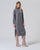Surkana  - Long dress with high neck and side slits Grey - 555ALNE734