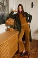 Surkana  - Flared pants with patch pockets Mustard - 555LIYU523