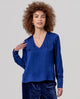 Surkana - V-neck blouse Cobalt Blue - 556BAEN123