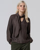 Surkana  - Blouse with tie at neck Tobacco - 565IRAL125