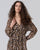 Surkana  - Long V-neck dress with waist drawstring Multi - 565IRAL721