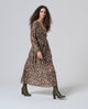 Surkana  - Long V-neck dress with waist drawstring Multi - 565IRAL721