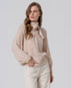 Surkana  - Blouse with neck tie Ecru - 565LIEX121