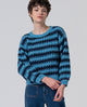 Surkana  - Two-tone recycled chunky knit sweater Blue - 565MARA231