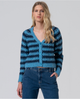 Surkana  - Two-tone chunky knit short cardigan Blue - 565MARA332