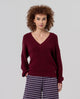 Surkana - V-neck sweater Maroon - 566BAZY235