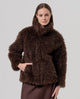 Surkana - Faux fur pea coat Chocolate polyester - 566SAPE421