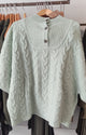 Yerse - Poncho with buttons green verde claro knit - 43580