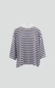 TRVL DRSS - Knitted Jenna Tee T-Shirt LT Grey Ink Blue Stripe - 03-T1309 61102010
