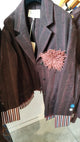 Phisique du role - JACKET IN COTTON WOOL WITH STRIPED CUFFS WITH PIN Wine - 26W021