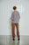 With Black - WBLHELEN Batsleeve Shirt Brown Stripe cotton - 00001493