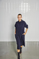 With Black - WBLJOLINE LS MIDI DRESS Midnight blue Viscose - 00001429