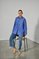 With Black - WBLNOLAN LS Stripe Shirt Magic Blue stripe cotton - 00001491