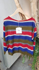 Phisique du role - Mixed stripes sweater in light cotton and viscose Cactus- 26P242