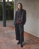 Yerse - Dark-grey striped barrel-leg trousers - 43873
