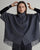 Yerse - grey wool blend fringed cape - 43609